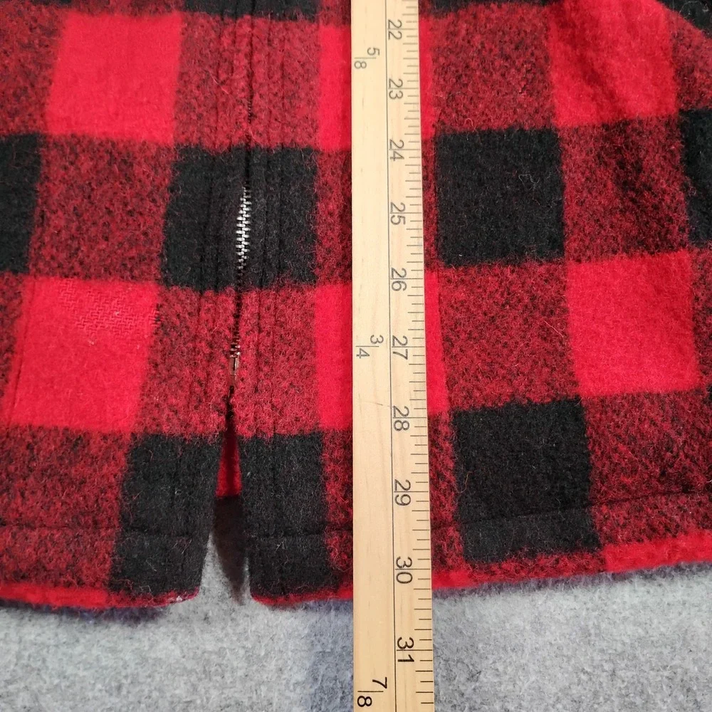 Vintage Banana Republic Adventure Outfitters Men Red Buffalo Plaid Wool Jacket M - Picture 6 of 9